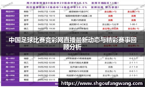中国足球比赛竞彩网直播最新动态与精彩赛事回顾分析