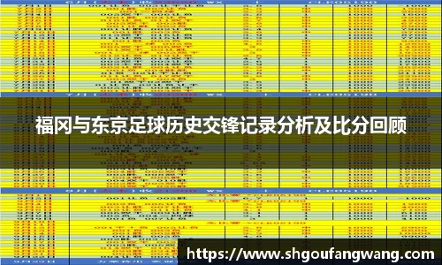 福冈与东京足球历史交锋记录分析及比分回顾